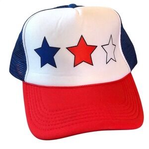 Chillmeister Proud USA Trucker Hat One Size Adjustable Red White Blue Mesh Back